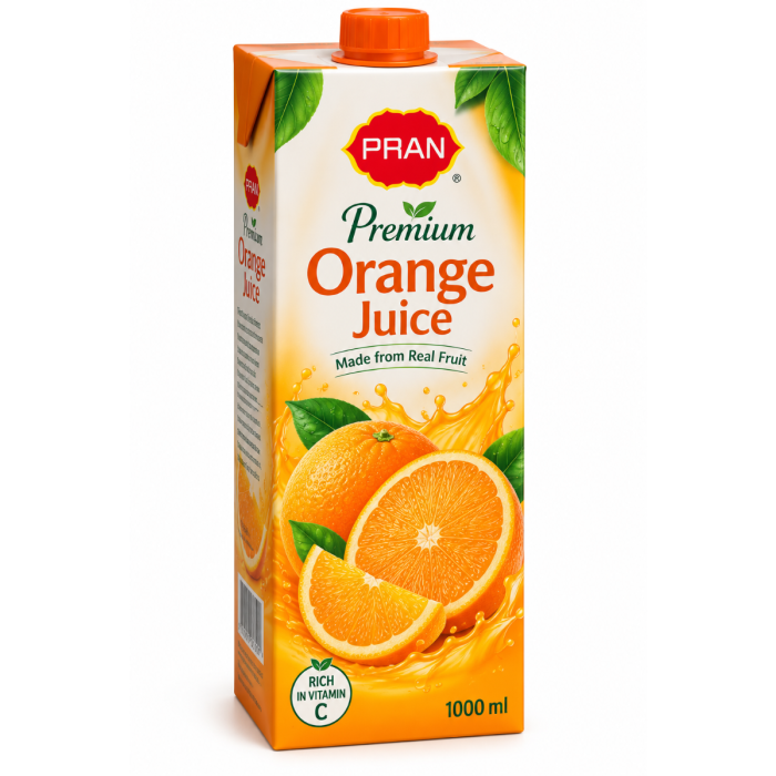 Pran Premium Orange Juice 1000Ml (tetra Pack)